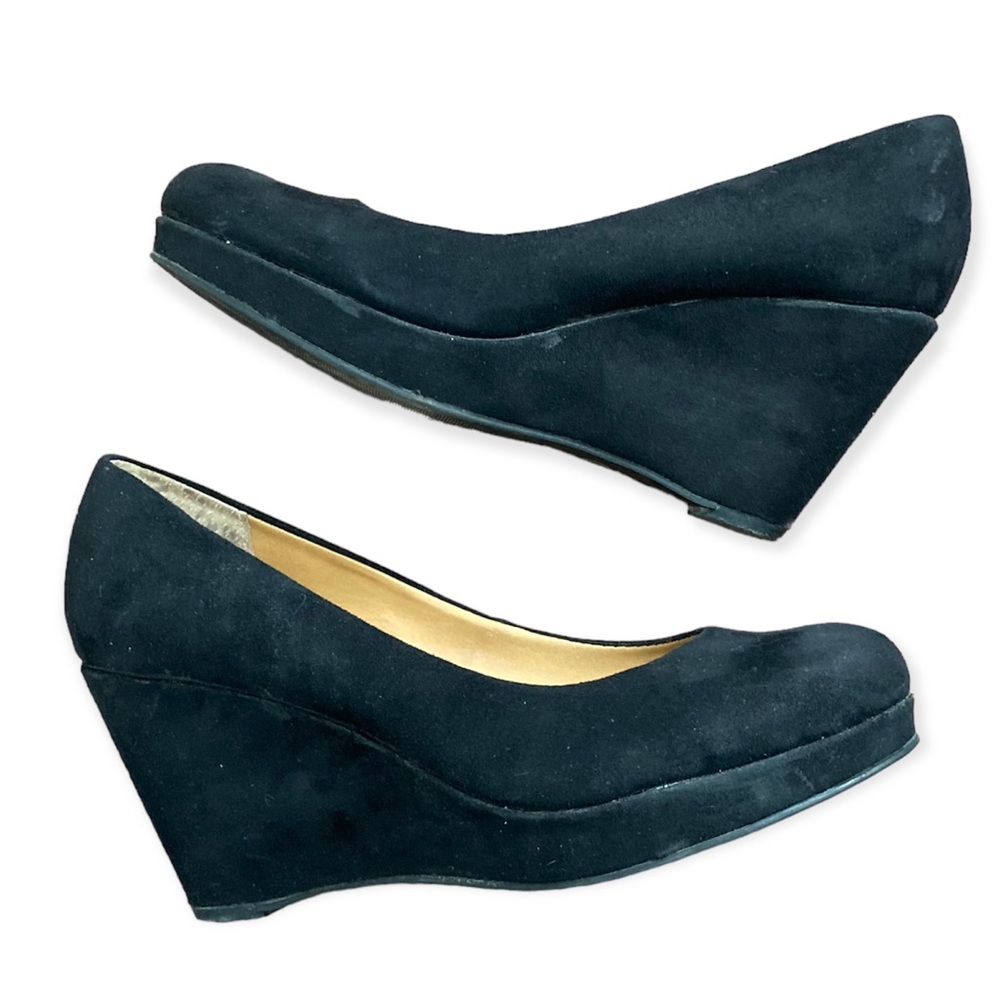 a.n.a Wedge Heel Shoes Women’s 8M Black Faux Suede